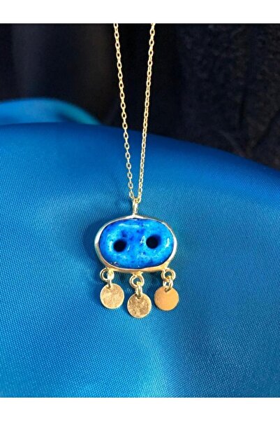 vogutima jewelery&silver by timuçin mavili Kadın Gümüş Kolye - Mardin Süryani Gözü Işıklı Kutuda • Sevgiliye • Eşe • Anneye • Arkadaşa