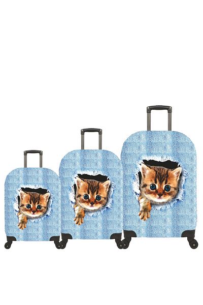 MY SARACİYE My 53 Cat Jean - Set de huse pentru bagaje/valiză mare, medie, dimensiune cabină