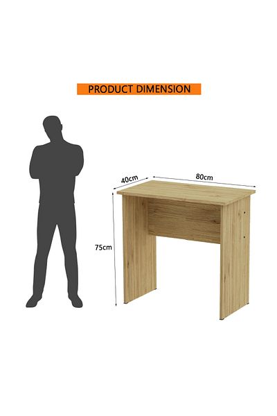 Mahmayi Modern MP1 Study Table 80x40 Plain Desk,Natural Davos Oak