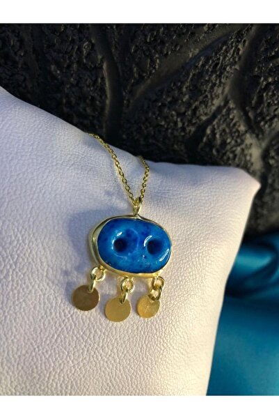 vogutima jewelery&silver by timuçin mavili Kadın Gümüş Kolye - Mardin Süryani Gözü Işıklı Kutuda • Sevgiliye • Eşe • Anneye • Arkadaşa