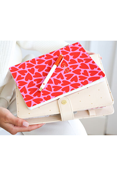 Chapters Cansav Notebook, Pink & Red Hearts