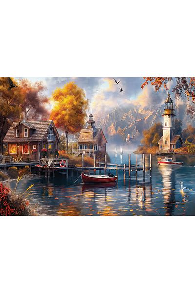 Anatolian Puzzle 1500 Piece Jigsaw Puzzle - Autumn on the Lake 4581