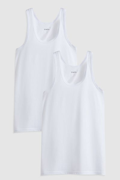 D'S Damat Twn White Standard Fit Αναπνεύσιμος ιδρώτας 100% βαμβακερό εσώρουχο 2 τεμαχίων