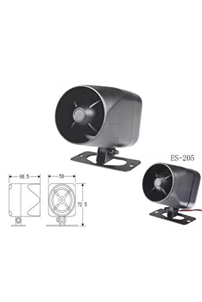 Hatfon Elektronik Siren Tek Sesli 12v Dc 20w HS205-1 Küçük Boy 105 Db
