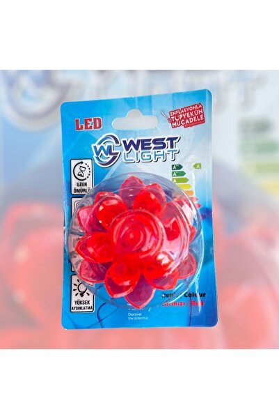 Dasupo Led Gece Lambası Kırmızı Çiçek Şekilli