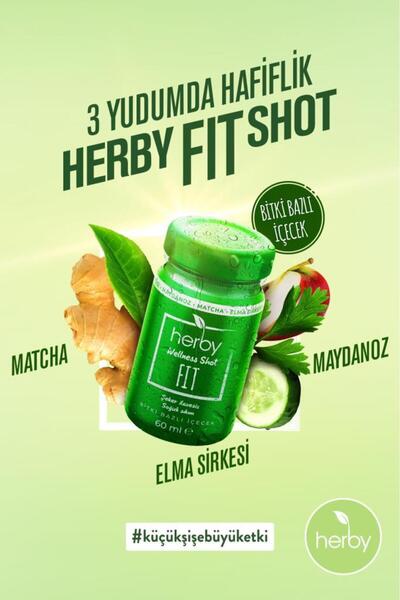 Herby Fit Matcha Shot 24'lü Paket Formda Kal Bitki Bazlı Içecek 60 ml