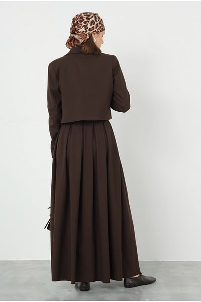 HEQA Jachetă Bitter Brown Crop Blazer