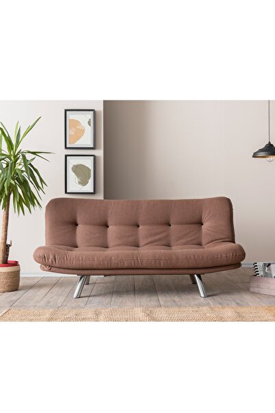 Pafu Hippo Üçlü Yataklı Koltuk Keten Açık Kahverengi