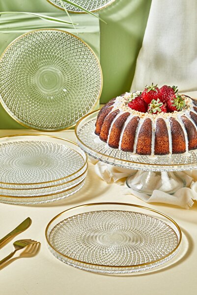 Lora Bianca Mina 7 Piece Cake/Cake/Dessert Presentation Plate Set