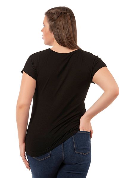 ÖZKAN underwear Özkan 27135 - Flexible and Comfortable Plus Size Short Sleeve Premium Viscose Blouse