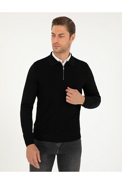 Pierre Cardin PİERRE CARDİN ΠΛΕΚΤΟ ΠΟΛΟ ΓΙΑΚΑ ΠΛΕΚΤΟ ΜΑΥΡΟ ΠΟΥΛΟΒΟΝΤΑ