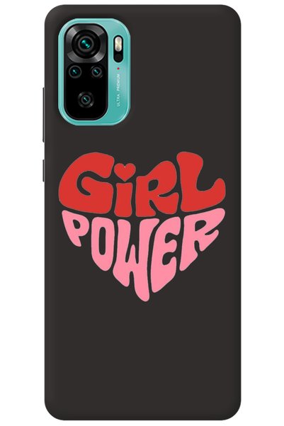 WANNA PROTECT Xiaomi Redmi Note 10 Black Inner Velvet Heart Girl Power Patter...