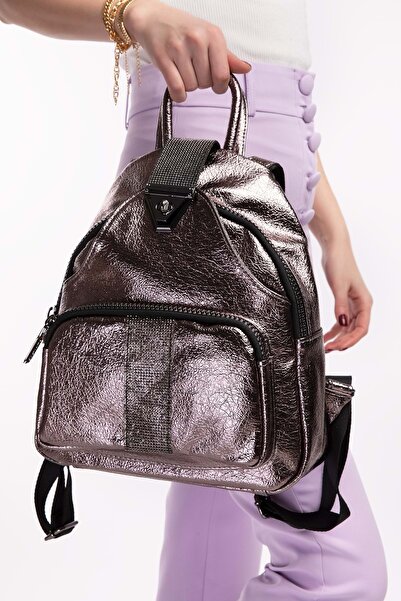 Gondol Kadın Taş Detaylı Günlük Sırt Çantası ald.1250 Platin