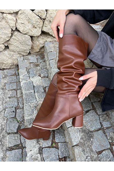 Elvinin Tarzı Lesa (Tan) Ραμμένο Δέρμα