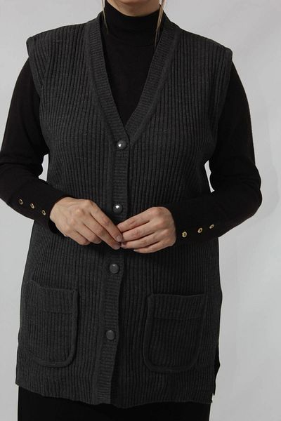 Moda Berray BUTTONED POCKET SEASONAL VEST