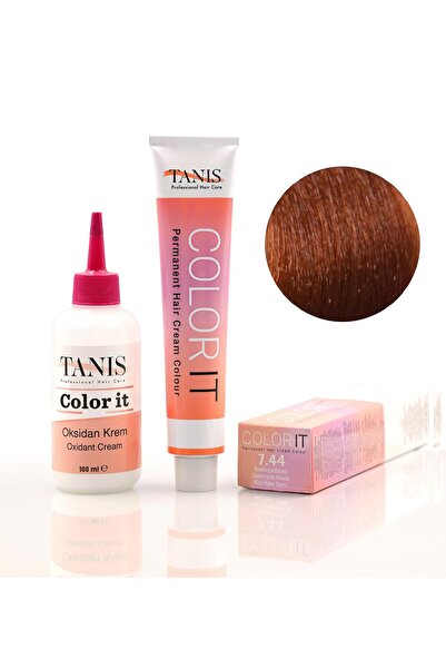 TANİS COLOR-IT (100 ML) Permanent Saç boyası 7.44 (Kızıl Bakır Sarı)