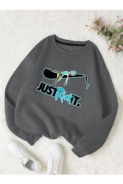 LePold Dívčí/chlapecká mikina se 3 vlákny Crew Neck s potiskem Just Rick