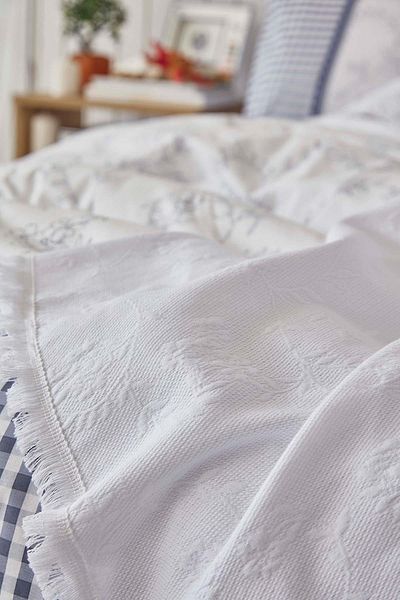 TEKSTİLDENİZİ Good Night Istanbul Riva Double Pique Duvet Cover Set - Blue