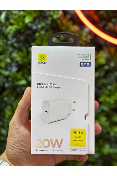 İBERYY IBERRY F605 KVK Teknik Servis Onaylı 20W PD 3.0 Full Hızlı Şarj Adaptörü