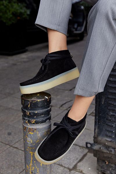 NILUFARR Γυναικείες μπότες με κορδόνια Amber Black Γνήσιο Suede