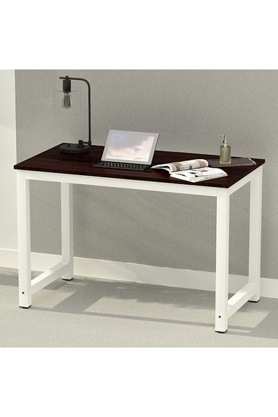 Mahmayi ZCD-24W Modern Study Desk, Modern Executive Desks for Home, Office - Dark Walnut