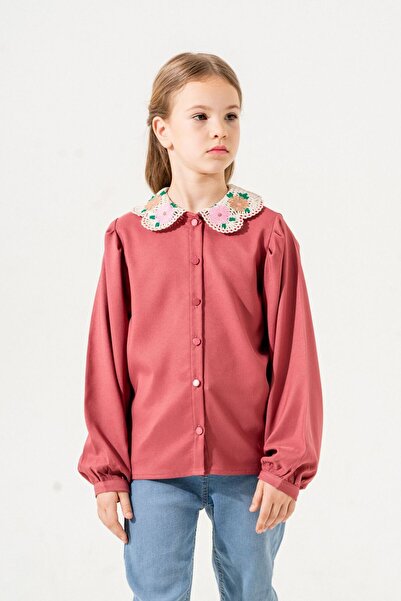 GİYİCEM Cămașă din dantelă cu guler pentru fetiță