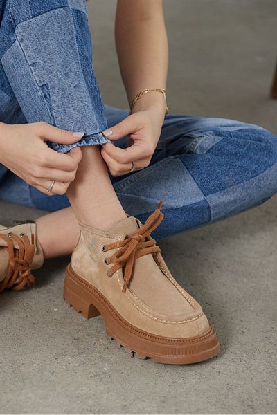 NILUFARR Γυναικείες μπότες Gabriela Biscuit Γνήσιες Suede
