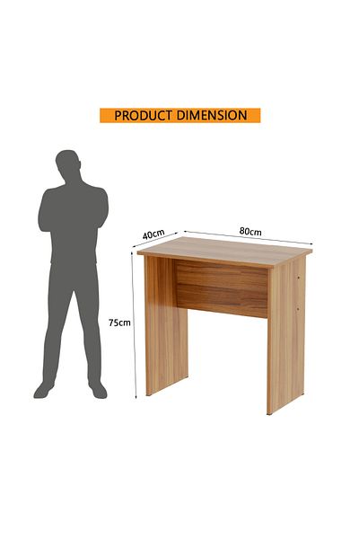 Mahmayi Modern MP1 Study Table 80x40 Plain Desk,Natural Dijon Walnut