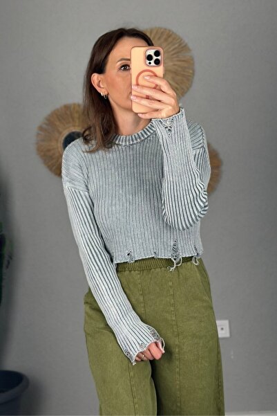 lady special Γυναικείο πλεκτό πουλόβερ με λαιμόκοψη που πλένεται