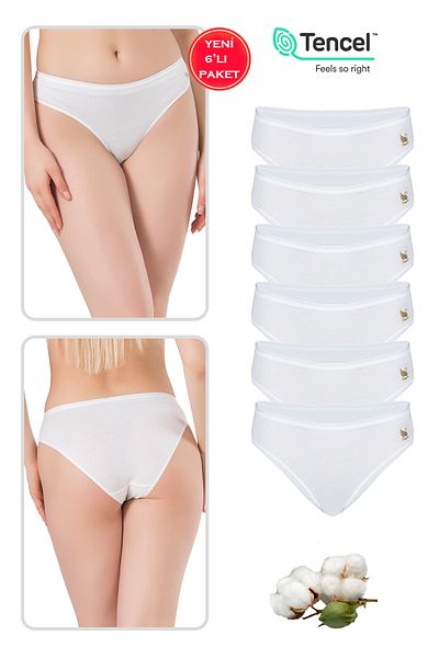 ÖZKAN underwear Özkan 23924 6 Pack Women's Cotton Modal Flexible Soft Slip Panties