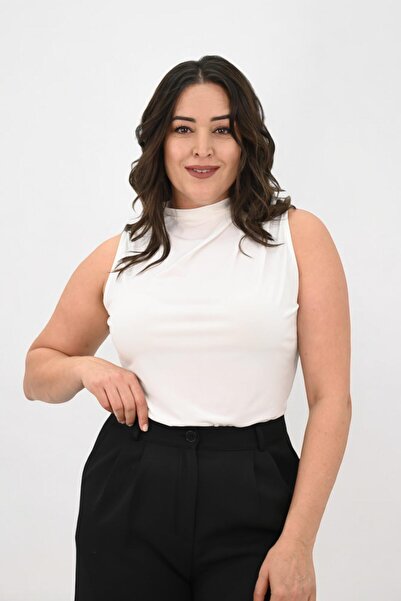 Koza Butik Γυναικεία μπλούζα με ντραπέ με λεπτομέρεια γιακά 1851-25