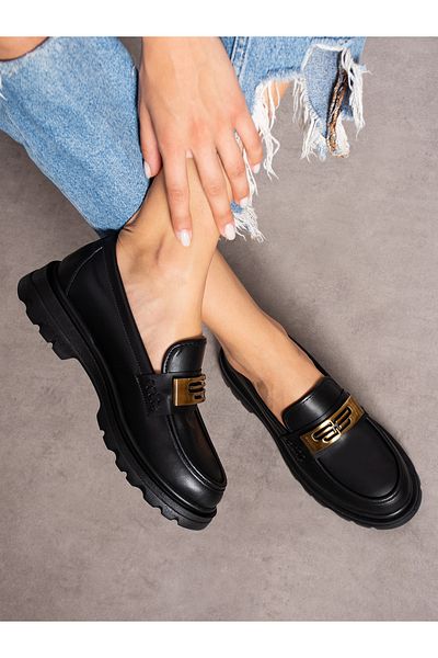 Alemdar Shoes Дамски мокасини с черна катарама Lumen