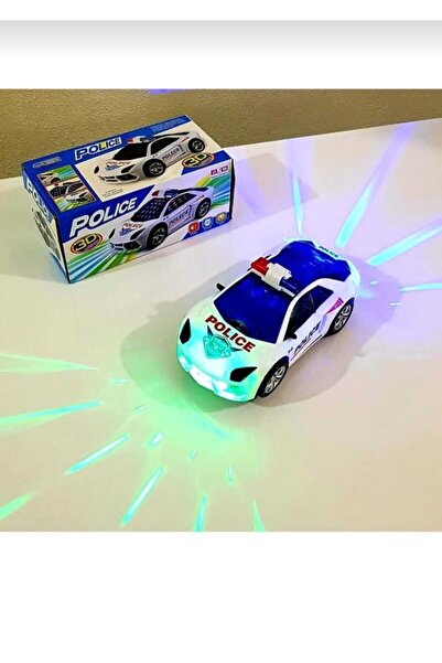 KİNKU Oyuncak Polis Arabası Pilli Çarptıkça Yön Değiştiren Işıklı Sesli Polis Arabası