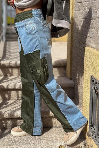 Modalook Tasarım Kot Pantolon Haki Renk