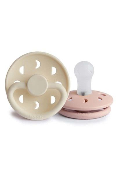 Frigg Moon Phase Double Silicone Pacifier - Blush/Cream 0-6 Months