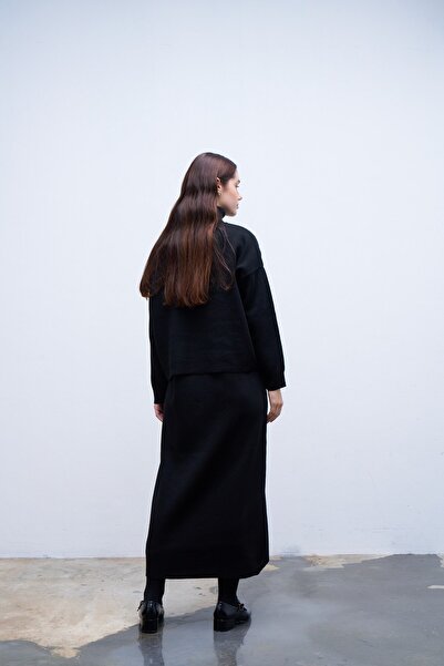 QANU Black Ayben Knitwear Dress