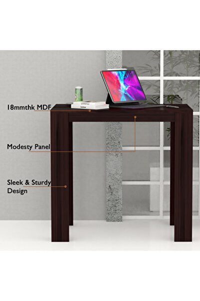 Mahmayi Modern Study Desk Support, Modern Executive Desks Ideal for Office, Home - Dark Walnut