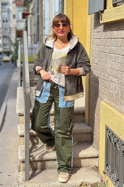 Modalook Khaki Colored Design Jeans