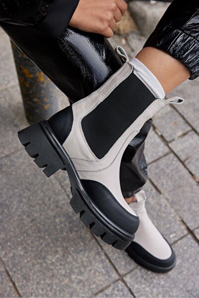 NILUFARR Γυναικείες μπότες Ginza Beige από γνήσιο δέρμα