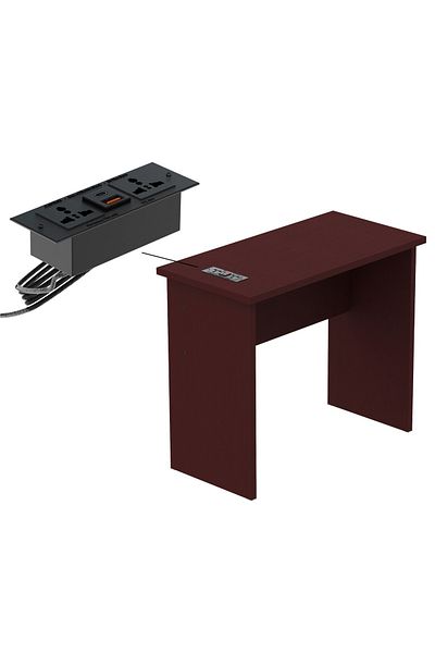 Mahmayi Study Table with BS01 Desktop Socket Port for Home, Living Room, Study Room - Apple  Cherry