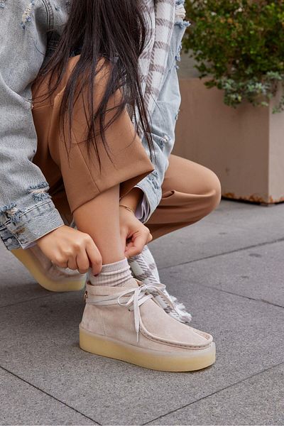 NILUFARR Γυναικείες μπότες με κορδόνια Amber Biscuit Γνήσιο Suede