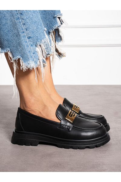 Alemdar Shoes Дамски мокасини с черна катарама Lumen
