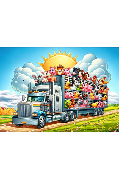 Art Puzzle Art Children's Truck Ride 100 Piece Puzzle
