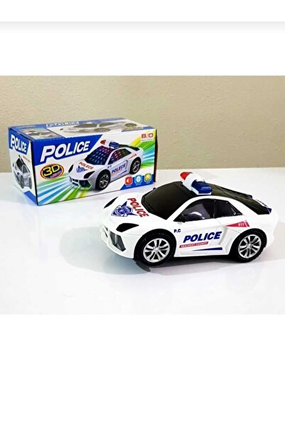 KİNKU Oyuncak Polis Arabası Pilli Çarptıkça Yön Değiştiren Işıklı Sesli Polis Arabası