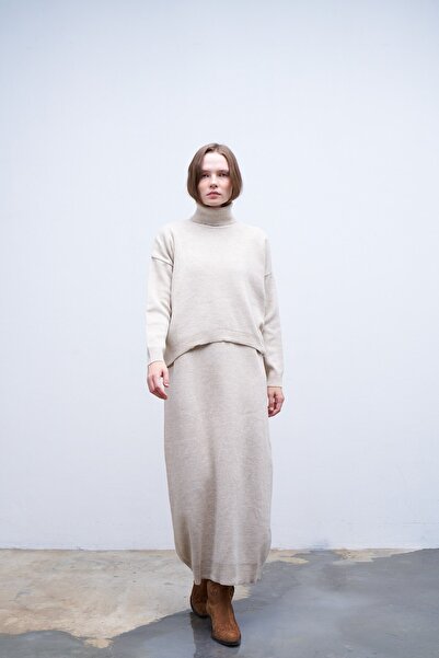 QANU Beige Ayben Knitwear Dress