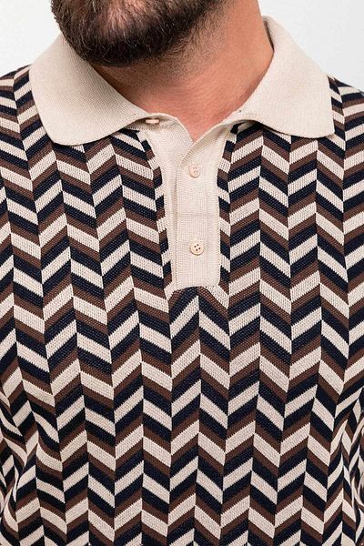 Mcr Patterned Slim Fit Polo Neck Men's Knitwear Sweater Beige - 11452.23K
