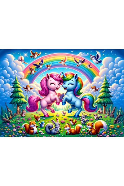 Art Puzzle Art Pegasus and Rainbow 25 Piece Puzzle for Kids
