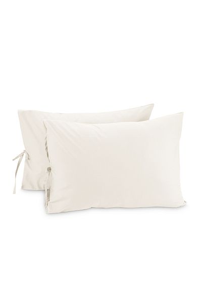 Sabia Organic 100% Cotton 50X60 cm Lace up Pillow Case Set 62 Strings (155 Tc)