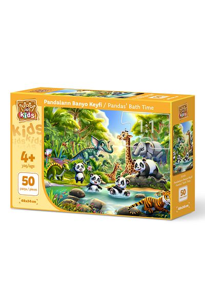 Art Puzzle Art Children's Pandas Bath Enjoyment 50 Piece Puzzle