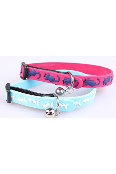 Go İthalat Çıngıraklı Zilli Sevimli Renkli Slikon Kedi Köpek Boyun Tasması (5314)